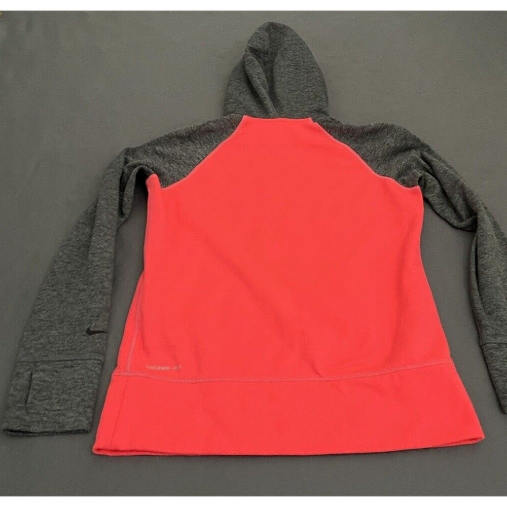 Nike‎ Womens Hoodie Size Small Neon Pink/ Gray Therma-Fit Athletic Sweater - Picture 9 of 12